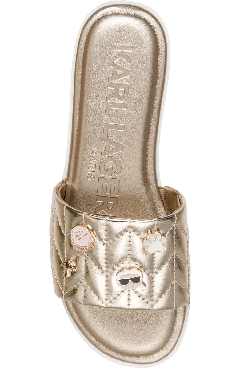 KARL LAGERFELD PARIS Carenza Macaron Slide Sandal, Alternate, color, White Gold
