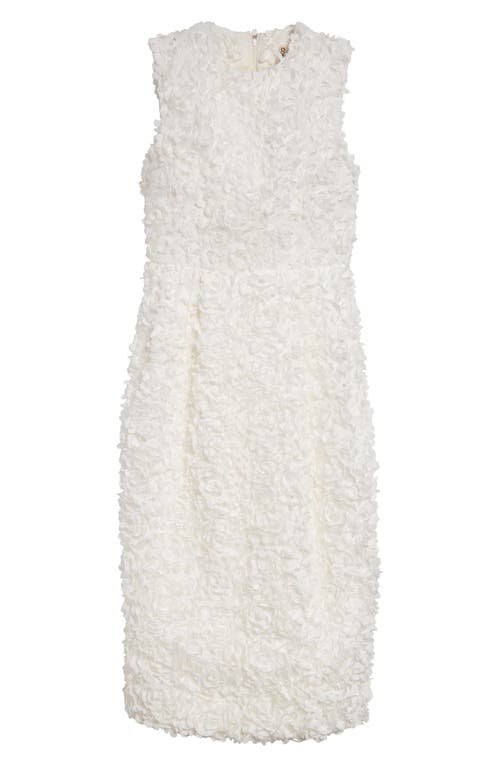 Shop Comme Des Garçons Floral Appliqué Tulle Sheath Dress In White