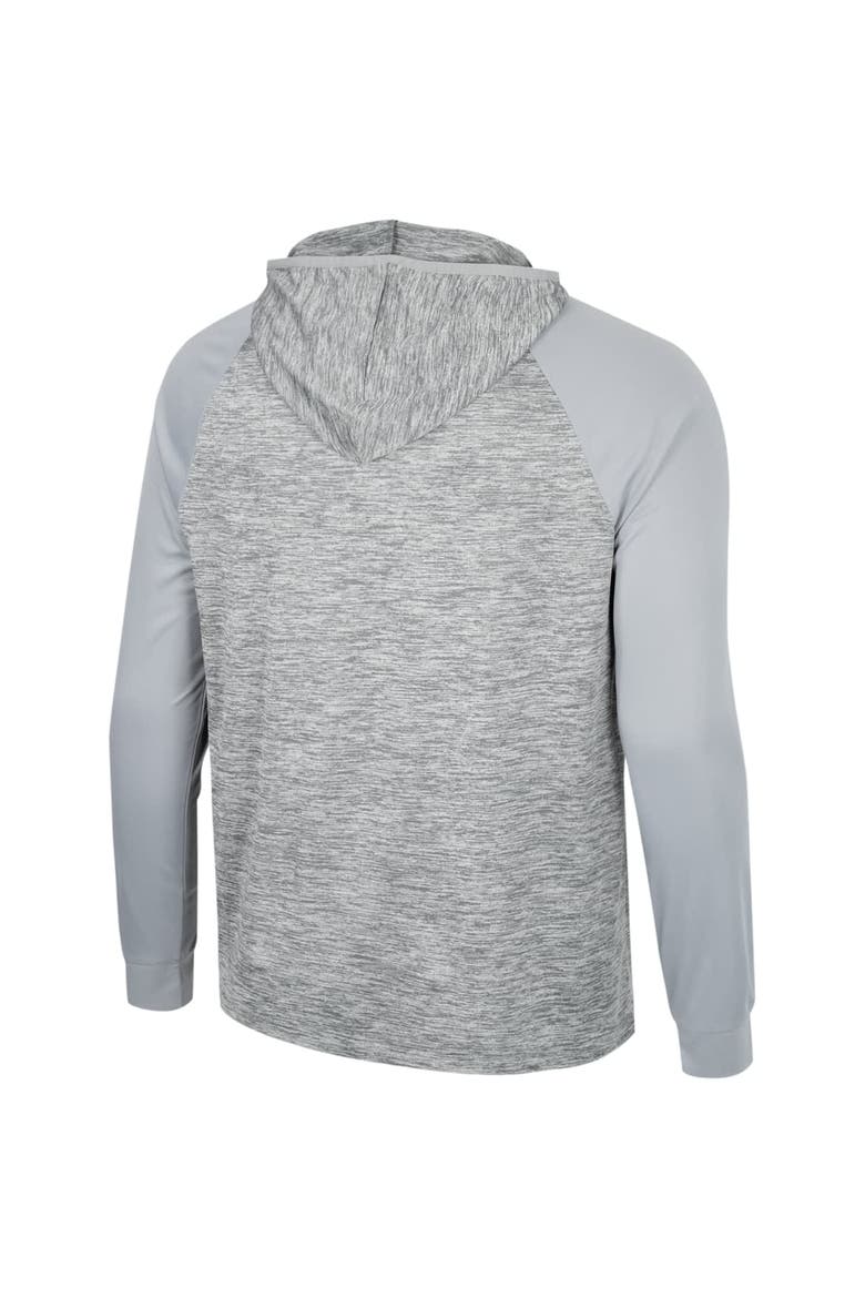 Men's Colosseum Gray Iowa Hawkeyes Cybernetic Raglan Quarter-Zip Hooded Top, Alternate, color, Gray