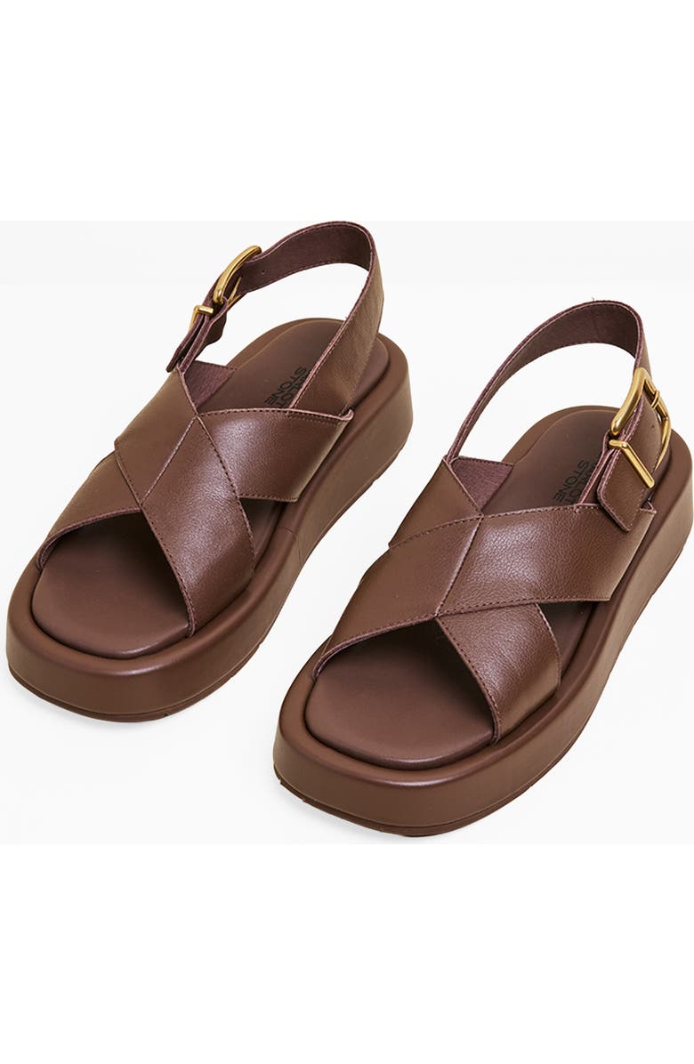 Charlotte Stone Anto Slingback Flatform Sandal, Main, color, Umber