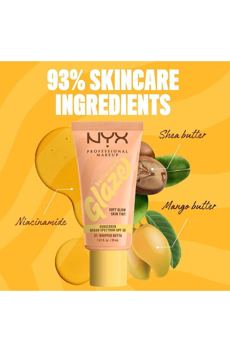 NYX PROFESSIONAL MAKEUP Buttermelt Glaze Soft Glow Skin Tint SPF 30, Alternate, color, Nutmeg Butta