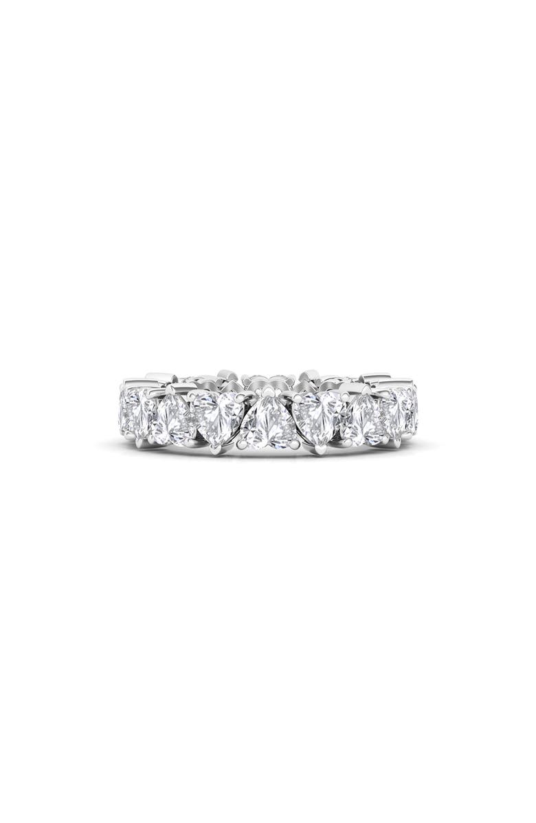 HauteCarat Alternating Hearts Lab Created Diamond Eternity Ring, Alternate, color, White Gold