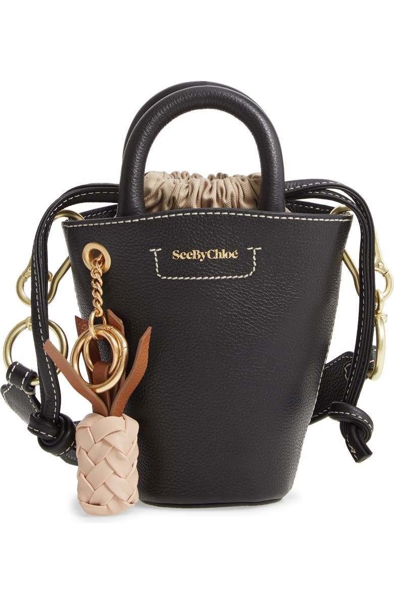 See by Chloé Mini Leather Bucket Bag, Main, color,