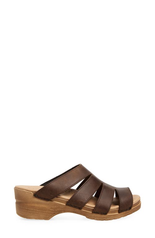 Sanita Monika Platform Slide Sandal In Brown
