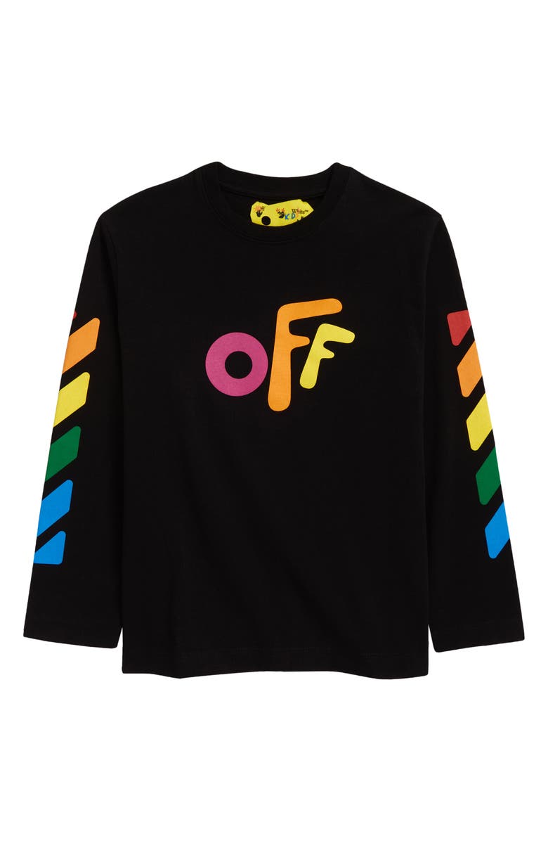 Off-White Kids' Diagonal Stripe Logo Graphic Tee, Main, color, 