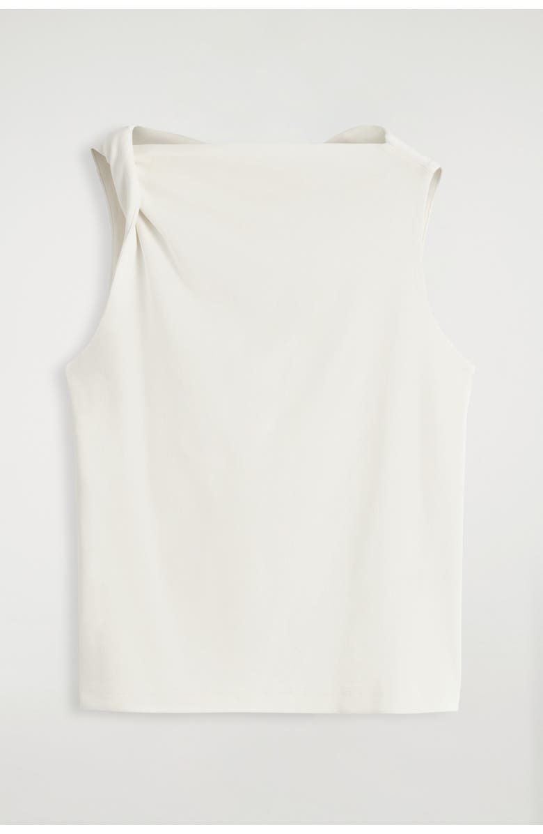 COS Twist-Detail Cotton Top, Alternate, color, White