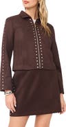 Vince Camuto Studded Faux Suede Trucker Jacket