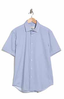 Bugatchi Short Sleeve Woven Button-Up Shirt