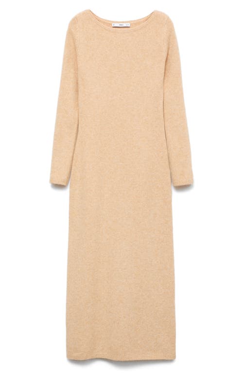 Shop Mango Long Sleeve Sweater Dress In Medium Brown