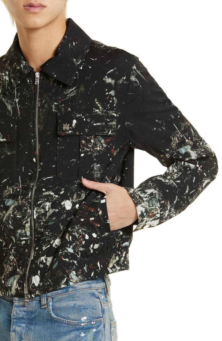 AMIRI Paint Splatter Wool Blend Jacket, Alternate, color, 