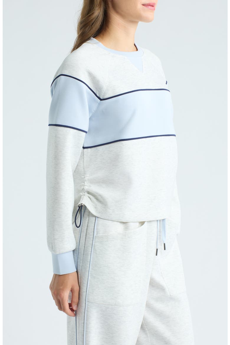 Colorblock Sweatshirt, Alternate, color, HEATHER CREAM/ XENON BLUE