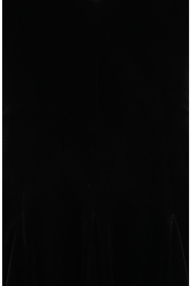 Stella Keyhole Long Sleeve Velvet Fit & Flare Minidress, Alternate, color, BLACK