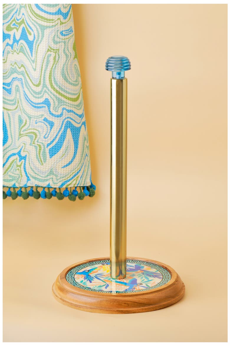 Tropical Aviary Paper Towel Holder, Alternate, color, BLUE