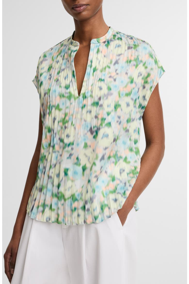 Painted Garden Cap Sleeve Top, Alternate, color, HERB PETAL