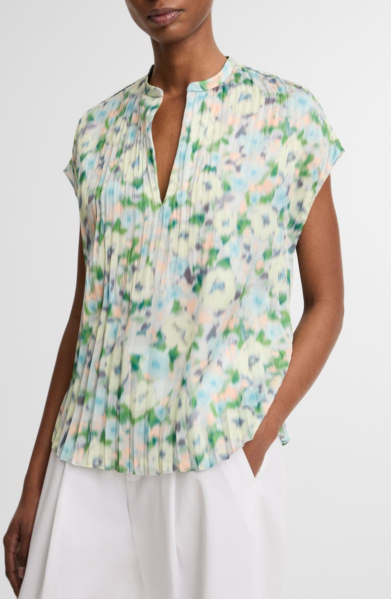 Vince Painted Garden Cap Sleeve Top, Alternate, color, Herb Petal
