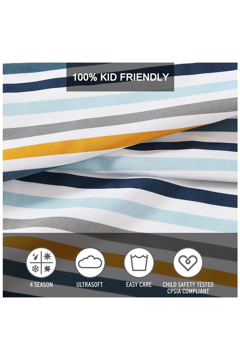 Vivid Stripe Sheet Set, Alternate, color, NAVY