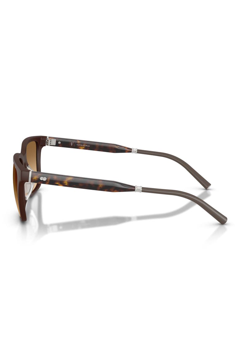 x Roger Federer Mr. Federer 55mm Polarized Rectangular Sunglasses, Alternate, color, BROWN / SADDLE GRADIENT
