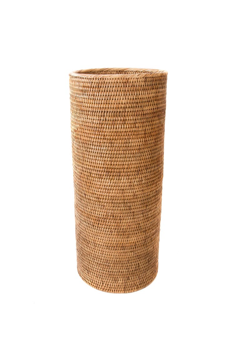 Artifacts Rattan Round Umbrella Basket, Main, color, Honey Brown