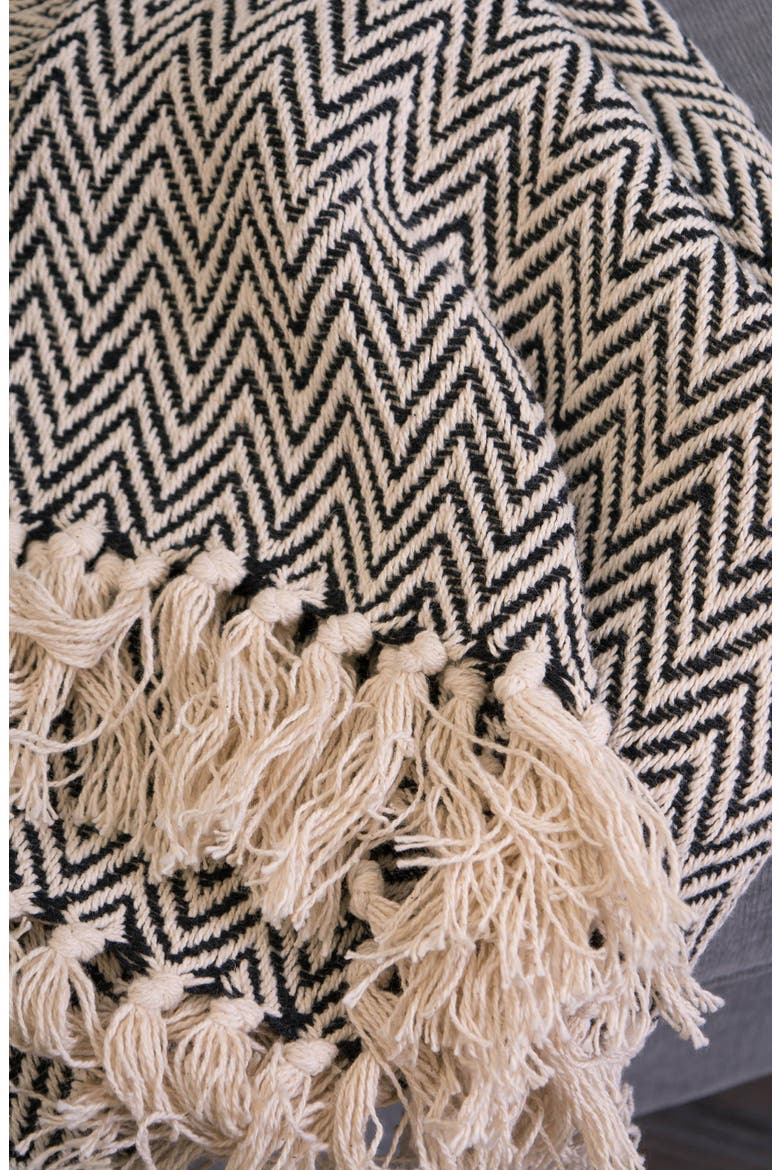 Tassel Throw Blanket, Alternate, color, BLACK