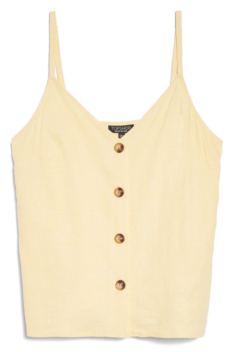 Button Through Camisole Top, Alternate, color, LIGHT YELLOW