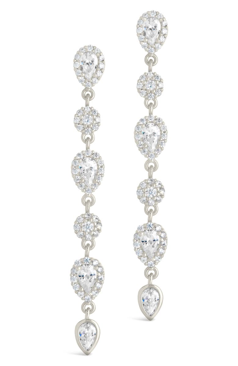 Sterling Forever Elowen CZ Link Drop Earrings, Alternate, color,