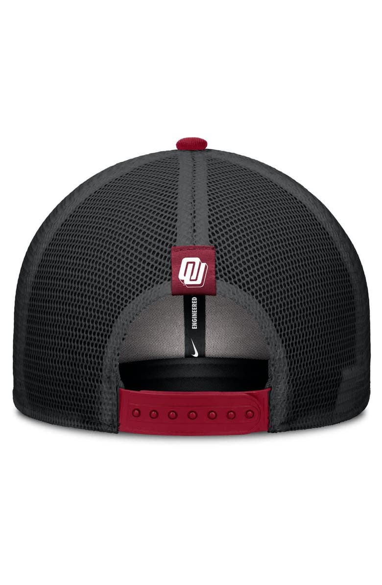Nike Men's Nike Crimson/Black Oklahoma Sooners Legacy Arch Rise Performance Trucker Adjustable Hat, Alternate, color,