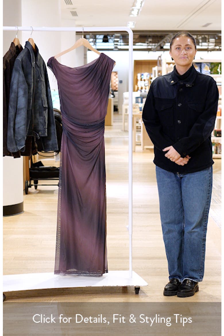 Finley Ruched Mesh Maxi Dress video