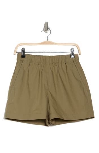 Theory City Stretch Twill Shorts In Burnt Olive