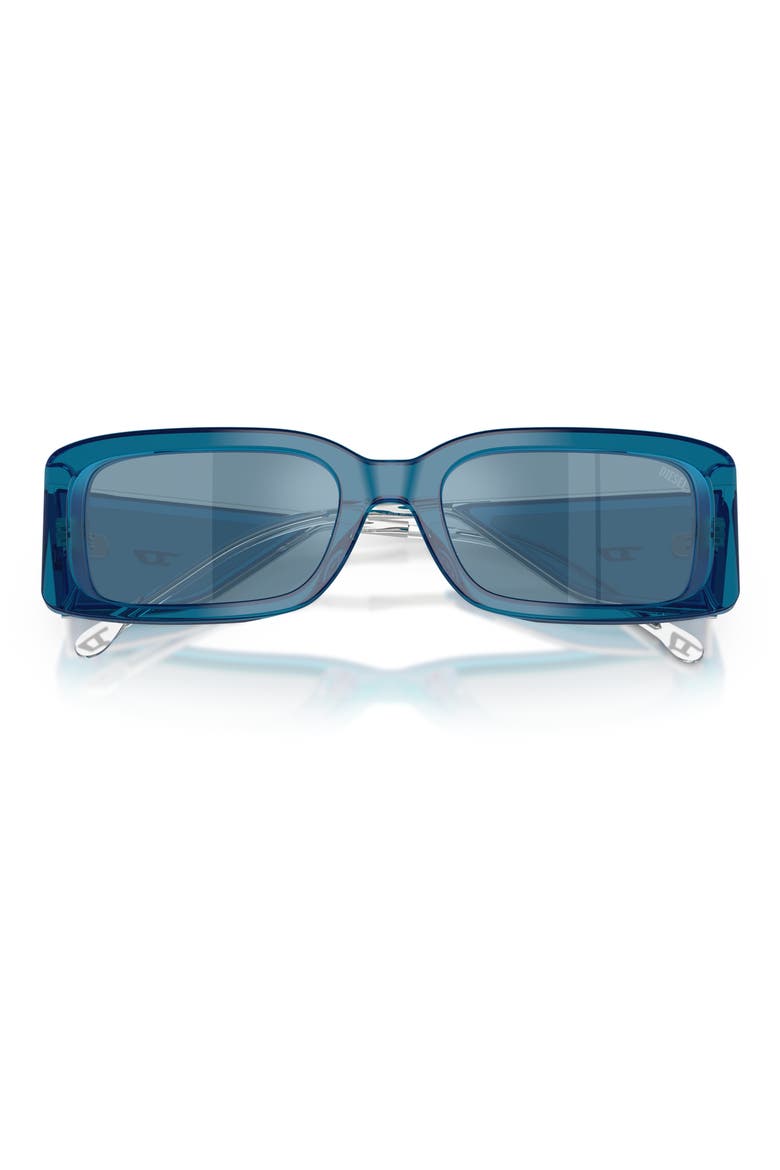 53mm Rectangular Sunglasses, Alternate, color, BILAYER BLUE TRANSPARENT BLUE