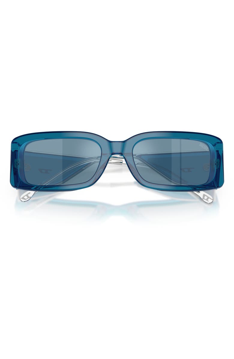 DIESEL<sup>®</sup> 53mm Rectangular Sunglasses, Alternate, color, Bilayer Blue Transp / Blue