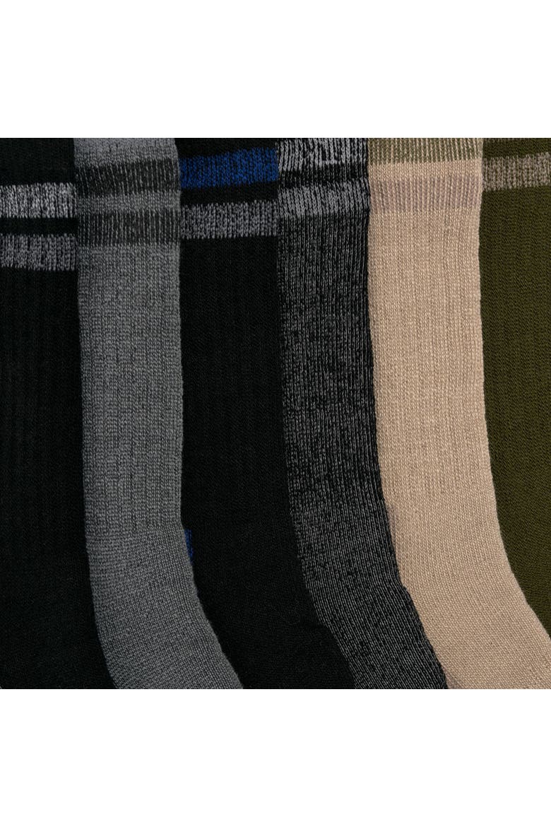 Heat Retainer Crew Socks 6 Pair Pack, Alternate, color, Neutral