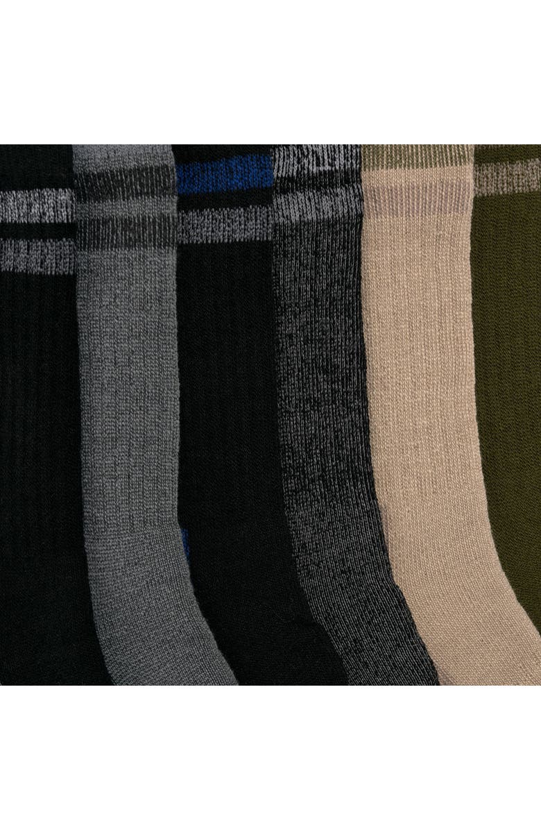 MUK LUKS Heat Retainer Crew Socks 6 Pair Pack, Alternate, color, Neutral