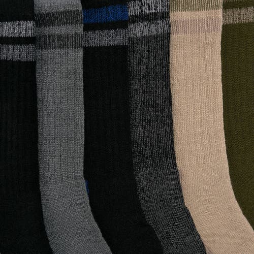 Muk Luks Heat Retainer Crew Socks 6 Pair Pack In Neutral