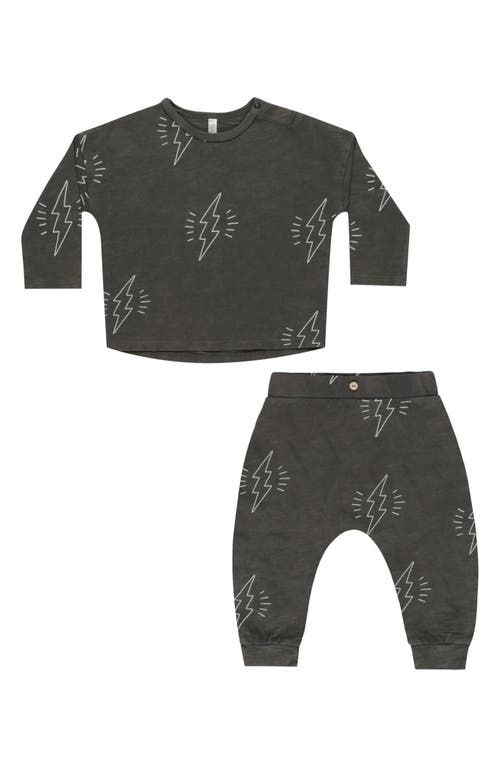 Rylee + Cru Relaxed Fit Cotton T-Shirt & Sweatpants Set in Black 