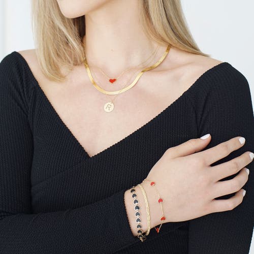 The Lovery Fine Jewelry Braided Matte Herringbone Bracelet In Gold
