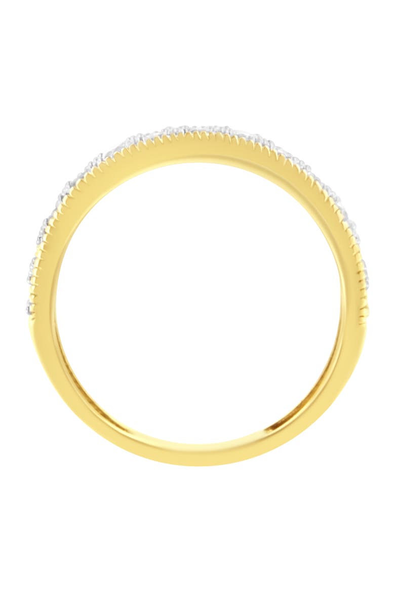 IGI Certified 1/2Cttw Diamond 10K Gold Beaded Milgrain Band Ring, Alternate, color, Yellow Gold