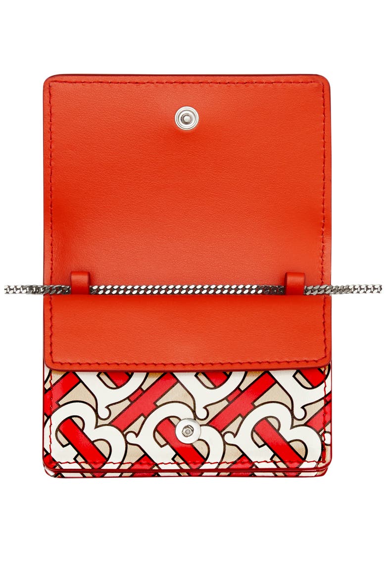 Jessie TB Monogram Print Card Case, Alternate, color, VERMILLION