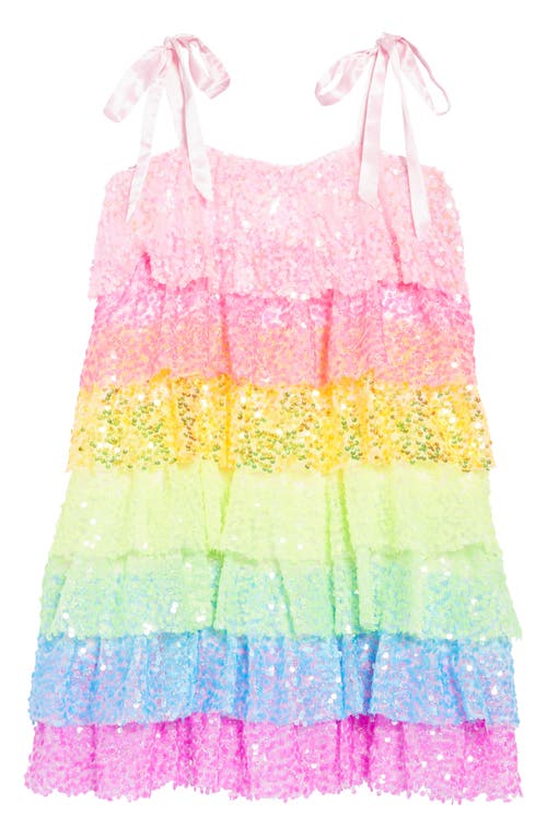 Lola + The Boys Neon Sequin Ruffle Dress in Multi at Nordstrom, Size 12