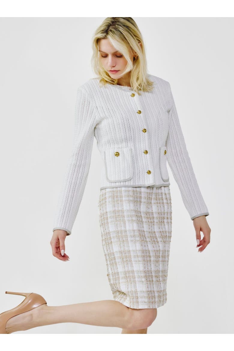 Lace Knit Cardigan, Alternate, color, Off-white