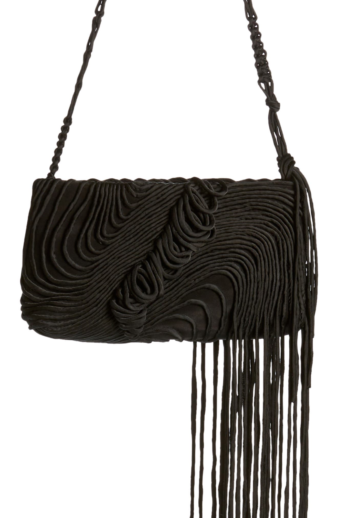 Dries Van Noten Cord Embroidered Shoulder Bag, Main, color, 