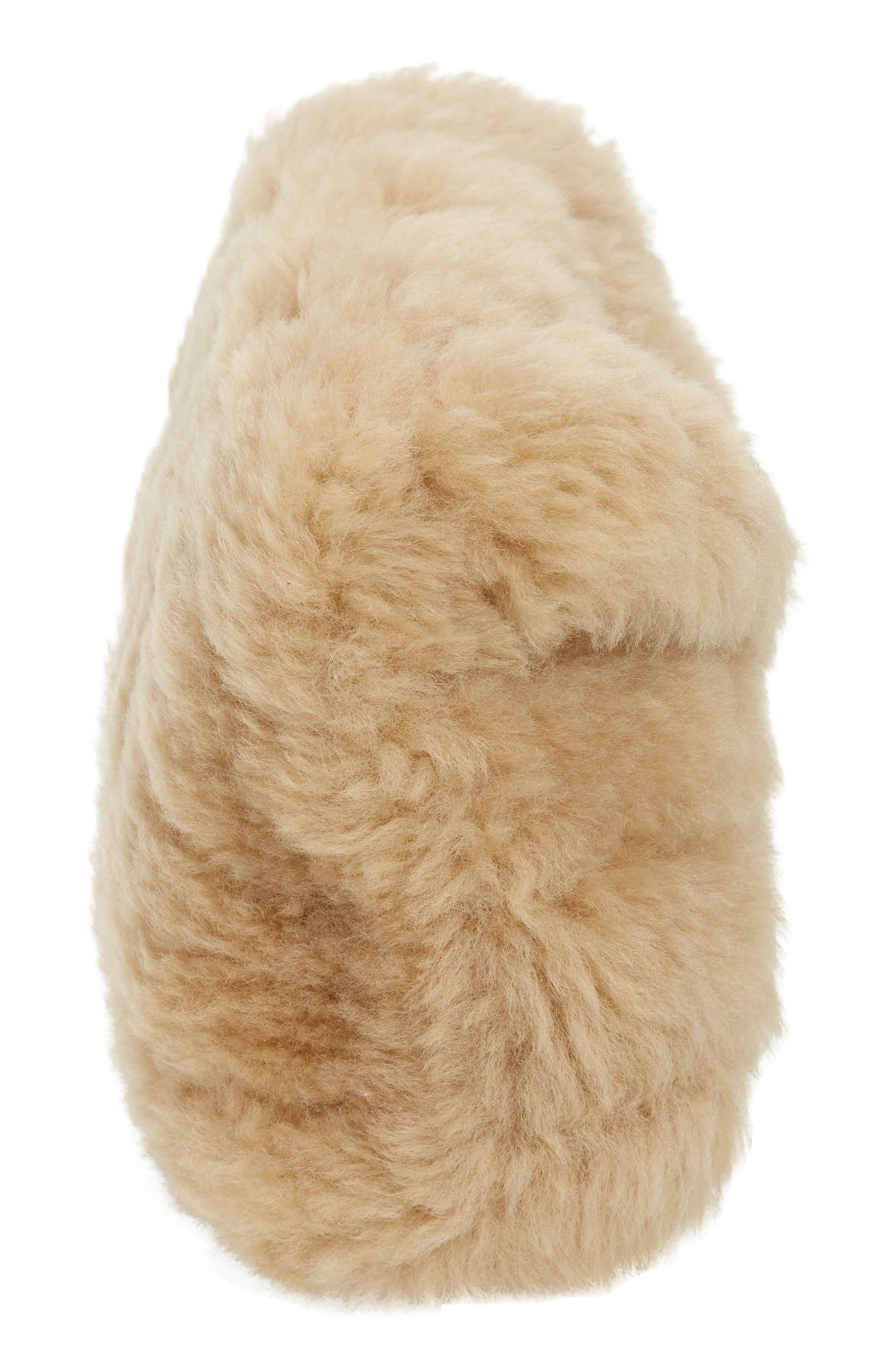 Saint Laurent Small Lou Puffer Genuine Shearling Pouch, Alternate, color, 