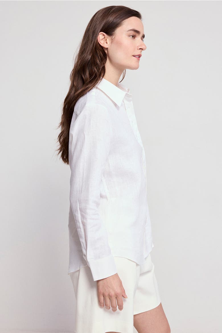 The Washed Linen Shirt, Alternate, color, White