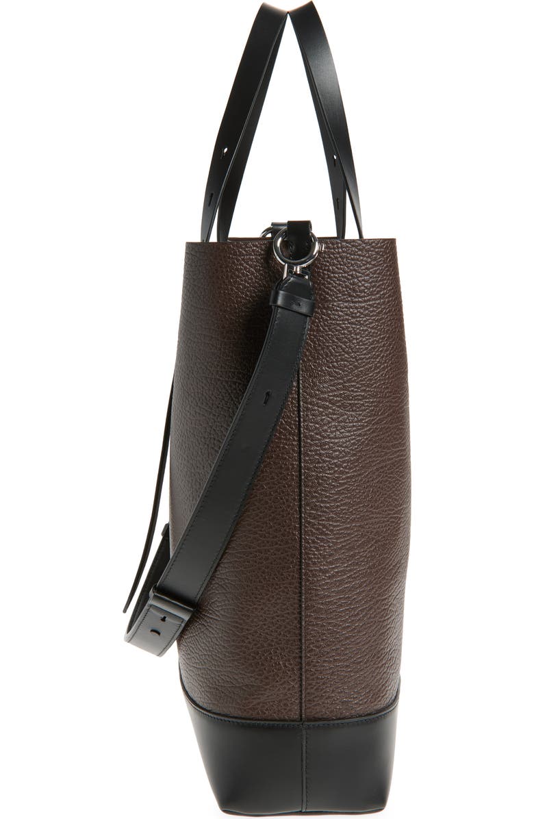 Maison Margiela Colorblock Leather Vertical Tote, Alternate, color, Macassar/ Black