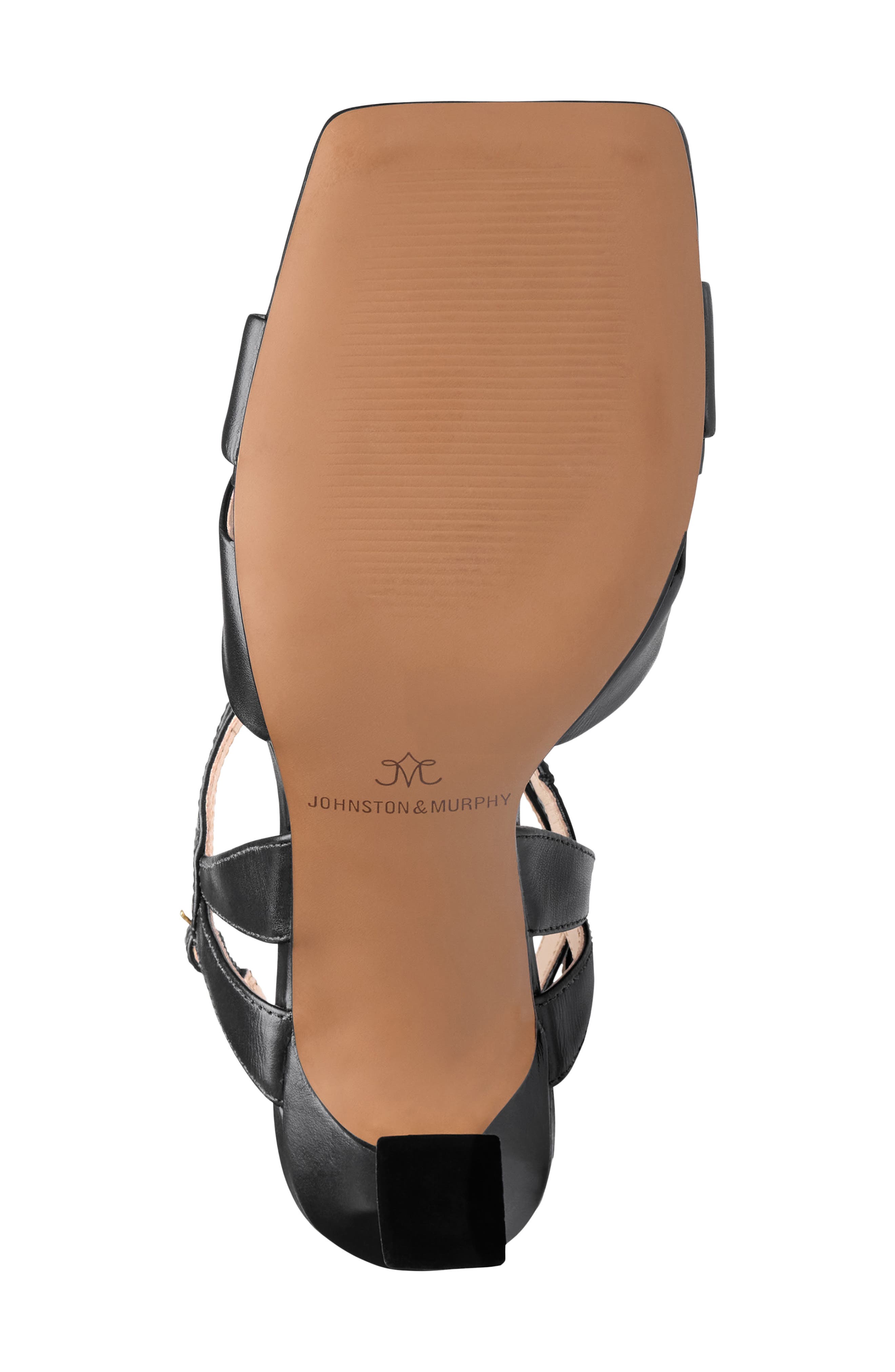 Johnston & Murphy Christine Ankle Strap Sandal, Alternate, color, Black Glove Leather