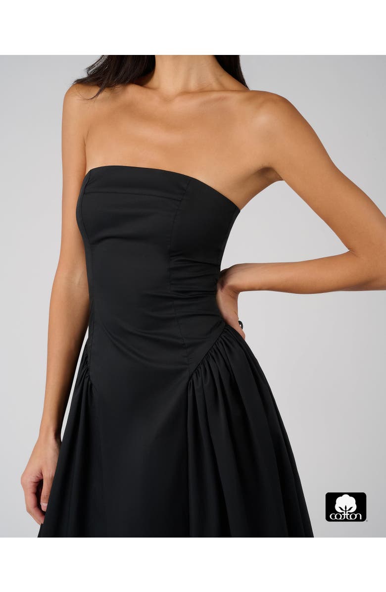 WeWoreWhat Strapless Corset Ruched Dress, Alternate, color, Black