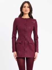 Miss Circle Baila Vegan Leather Blazer Mini Dress