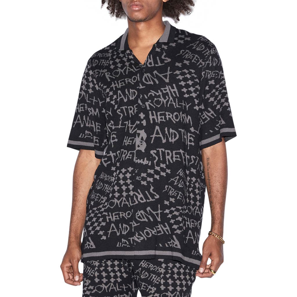 Ksubi Heroism Knit Short Sleeve Button Front Sweater