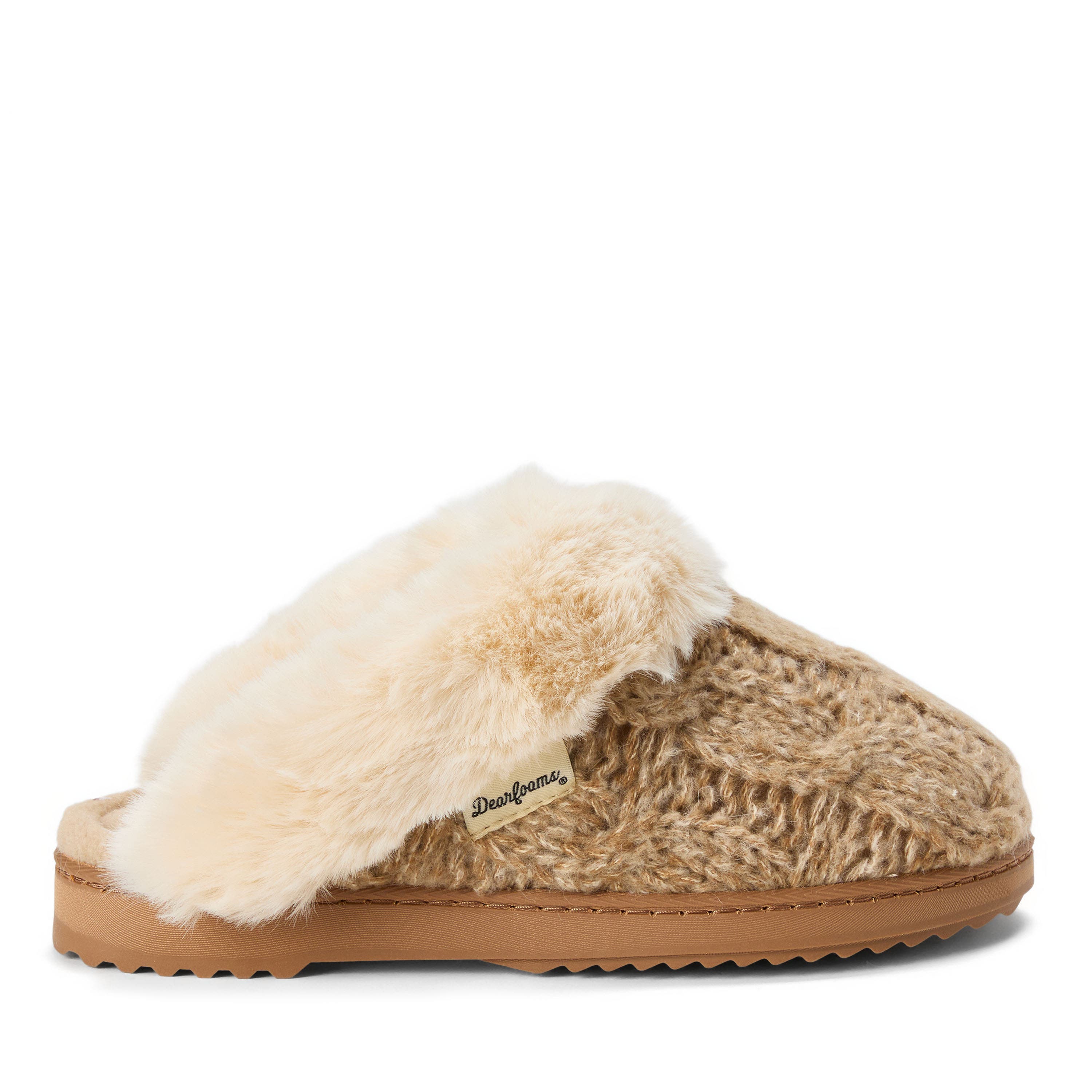 Nicki Knit Scuff Cable Knit Slippers, Alternate, color, OATMEAL