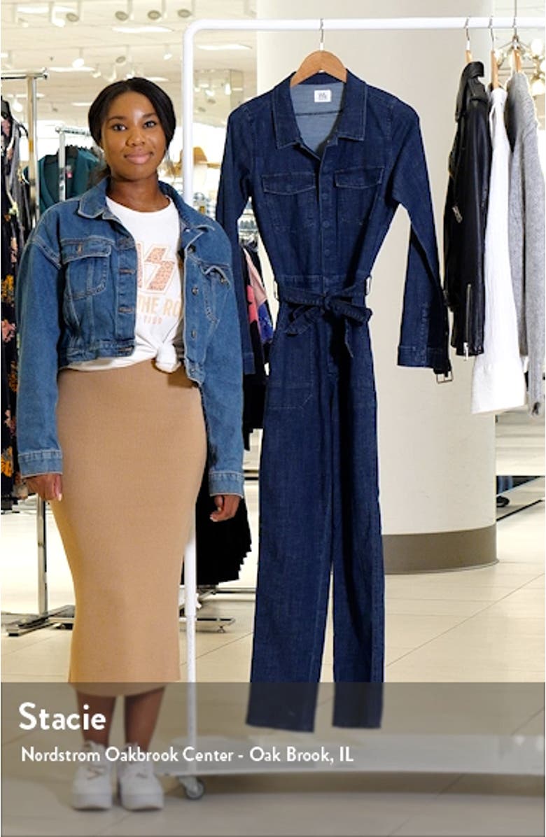 Hi-Bar Long Sleeve Denim Jumpsuit, sales video thumbnail