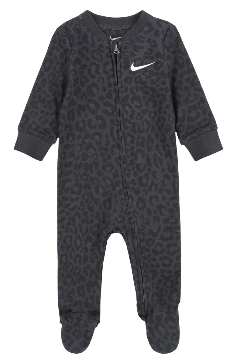 Nike Animal Print Cotton Blend Footie, Main, color, 